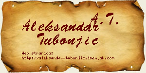 Aleksandar Tubonjić vizit kartica